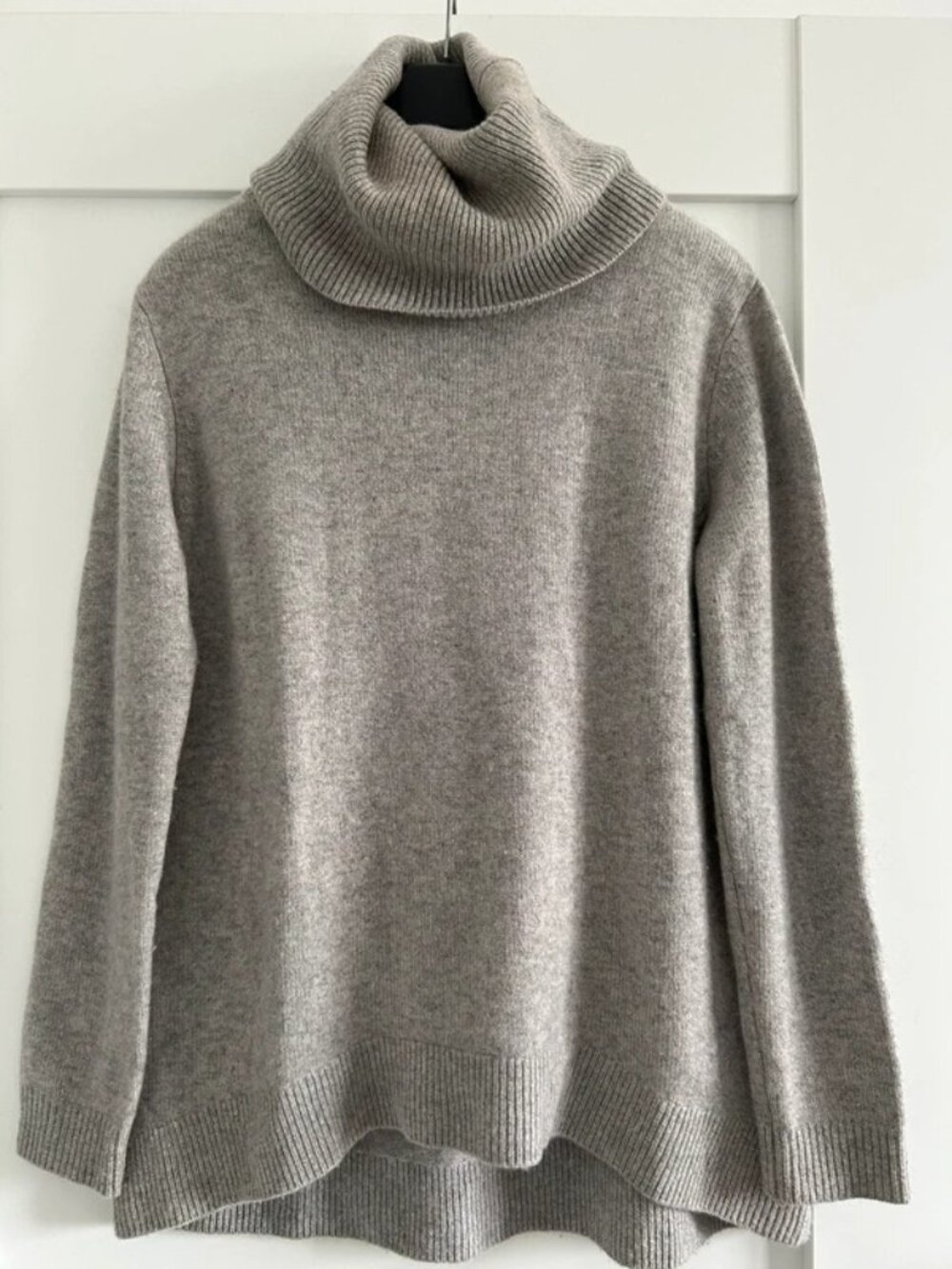 Massimo Dutti 100% Cashmere Grey Cowl Neck Sweater Size S